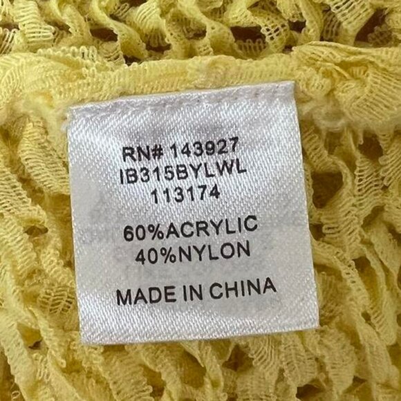 Crochet Open Knit Dress Yellow Size Medium Fringe Festival - Picture 3 of 3